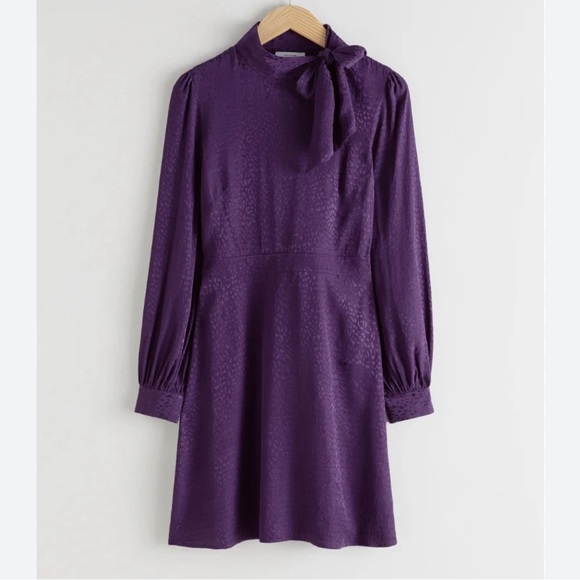 & Other Stories Purple Mini Dress - Picture 3 of 13